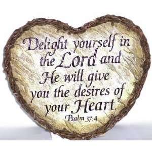   Shaped Resin Wall Plaque, Delight Yourself in the Lord