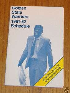 golden state warriors pocket schedule 1981 82 NBA  