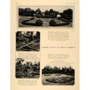  1928 Print Country Life Press Rose Garden Landscape 