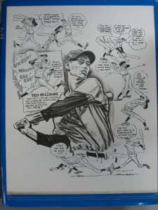1960s Famous Cartoonist Willard Mullins Lithograph Cartoon of Ted 