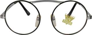 60s Clear Round Lens Steampunk Silver Hippie Glasses 543  