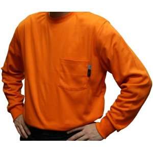  T Shirt Long Sleeve Flame Resistant UltraSoft, Navy, LG 