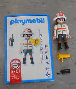 Playmobil 5701 NYFD fire fighter Chief 100% complete mint loose RARE 