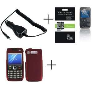 NOKIA MYSTIC E73 Red Rubberized Hard Protector Case + Screen Protector 