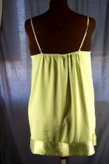 VICTORIAS SECRET Chartreuse Slip Nightie Short Gown Chemise L Large 