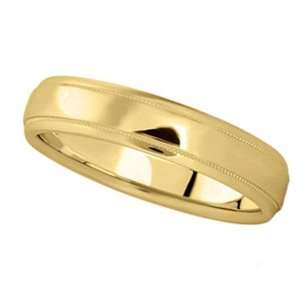  Carved Wedding Band in 14k Yellow Gold (4mm) Allurez 