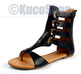 Wild Diva Gladiator Thong Sandal Flat Strappy Shoes 8.5  