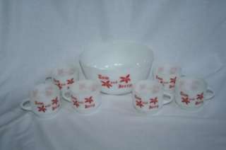 528 ANCHOR HOCKING FIRE KING Tom & Jerry Bowl 6 Cup Set  