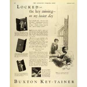  1925 Ad Buxton Keytainer Purse Wallet Leather Case Key 