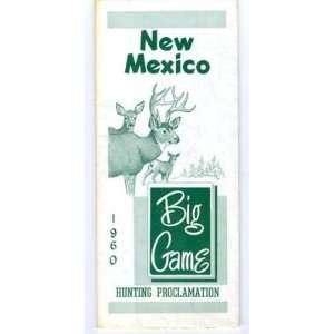  1960 New Mexico Big Game Map Hunting Proclamation 