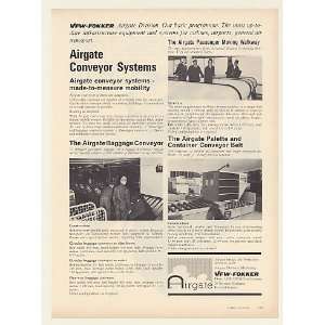  1970 VFW Fokker Airgate Airport Conveyor Systems Print Ad 