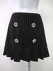   JEWEL Black White Pinstripe Button Detail Mini Skirt Petite Medium $69