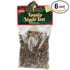 Melissas Dried Tomato Veggie Toss, 3 Ounce Bags (Pack of 6)  