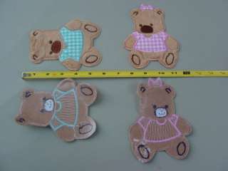 EMBROIDERED BABY BEAR BLUE IRON ON APPLIQUE PLUSH PATCH  