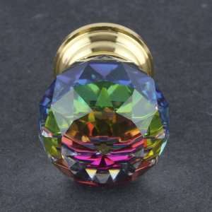  Rainbow Cut Crystal Prism Glass Knob 1 3/16 K39 C53 R AU 