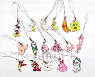 Wholesale 500 Pcs Disney Assorted Metal Cell Phone  Charms Straps 
