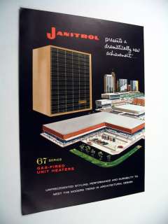Janitrol 67 Series Gas Fired Unit Heaters 1960 print Ad  