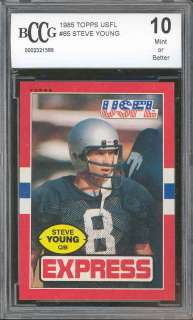 1985 topps usfl #65 STEVE YOUNG 2nd year BGS BCCG 10  