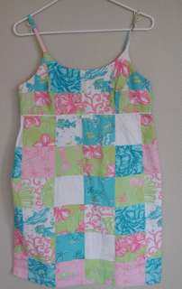 LILLY PULITZER colorful patchwork cotton dress size L  
