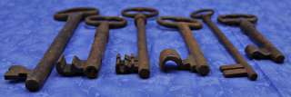   Lg Antique Old Cast Iron 17th 18th Century Jail Skeleton Keys European
