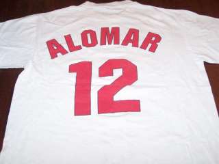 ROBERTO ALOMAR Cleveland Indians #12 Jersey T Shirt XL  