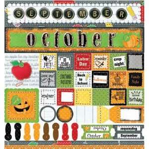  September October Calendar Cardstock Scrapbook Stickers 