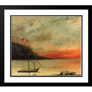  Courbet, Gustave 22x20 Framed and Double Matted Sunset on 