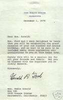 PRESIDENT GERALD R. FORD WHITEHOUSE SIGNED LETTER DATED 1976  