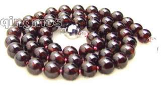 Big 7mm AAA Round garnet gemstone Beads necklace 5542  
