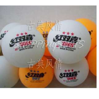 50pcs 3 Stars Ping Pong Table Tennis Balls Double Happiness training 