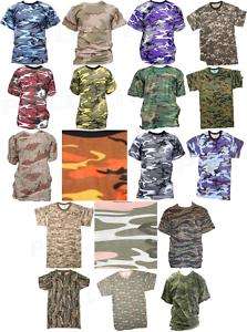 MILITARY CAMOUFLAGE T SHIRT PAINTBALL NEW CAMO XS 7XL  