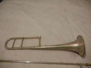 VINTAGE H.N. WHITE KING SILVER TROMBONE LIONS HEAD STAMPING PRO 