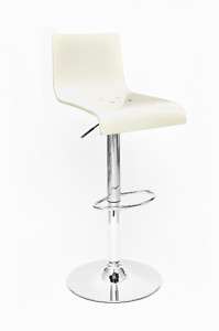 D15    TWO(2) White HIGH BACK Acrylic swivel bar stool  