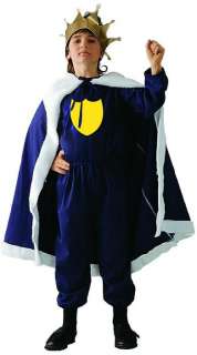 CHILDS ROYAL BLUE KING BOYS HALLOWEEN COSTUME OUTFIT  