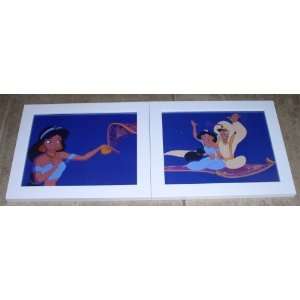  Set of 2 Disney Aladdin and Jasmine Framed Prints 