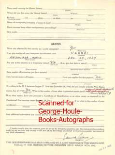  GWENN   DOCUMENT SIGNED   AA AWARD   MIRACLE ON 34TH ST  1942.  