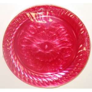  Pink Fluted Plastic Dessert Plates