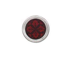    Leaf Medallion / Red Button   Button from Danforth