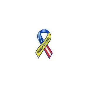  Support Our Troops American Flag Ribbon Magnet Automotive