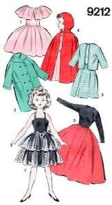 OLD 20 REVLON DOLL CLOTHES Pattern 9212  