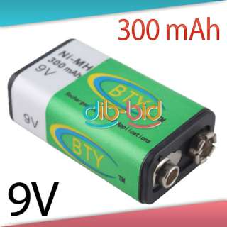   Durable 9V 9 Volt 300mAh BTY Ni MH Battery Rechargeable Battery  