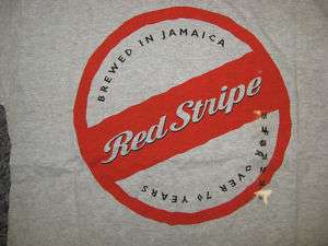 NWT*MENS SMALL * RED STRIPE BEER T* GRAY S/S  