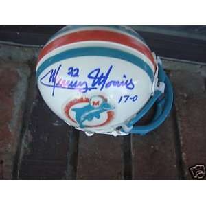   Morris Miami Dolphins Signed Mini Helmet W/coa