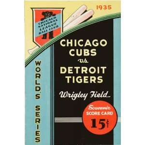  World Series Poster Detroit Tigers vs Chicago Cubs 1935 
