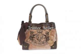 NWT JUICY COUTURE Rich Camel Scottie Embroidery Daydreamer Bag w 