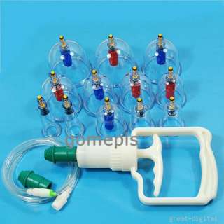 Chinese Medical 12 Body Cupping Set + 8 Magnets Point  