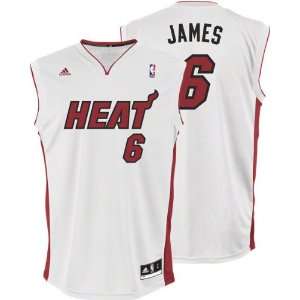 LeBron James Kids 4 7 Jersey adidas White Replica #6 Miami Heat 