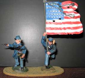 Painted Plastic Conte 54mm Union Civil War Command Unit  