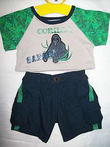 BUILD A BEAR TEE PANTS GORILLA SAFARI OUTFIT  