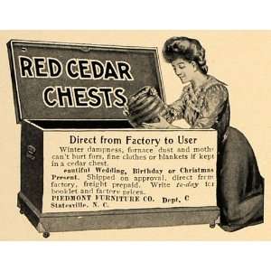  1906 Ad Piedmont Furniture Red Cedar Chests Statesville 